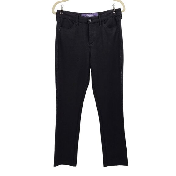 NYDJ Rhinestone Black Ankle Slim Straight Pants Womens 4 - Picture 1 of 8